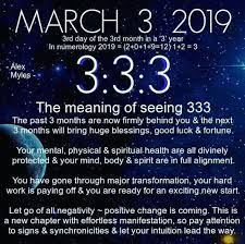333 3 March 2019 Psychic Numerology Positive Quotes Positive Thoughts
