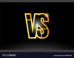 Gold Black Alphabet Letter Vs V S Logo