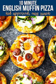 This English Muffin Pizza Recipe Is Perfect For Kids Or An Afternoon Snack They Are So Easy To Prep A Meal Prep Snacks English Muffin Pizza Best Lunch Recipes