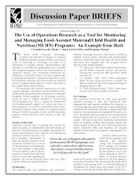 Learn how to add and discuss everything by going through the following downloadable pdf. The Use Of Operations Research As A Tool For Monitoring And Managing Food Assisted Maternal Child Health Nutrition Mchn Programs Ifpri Publications Ifpri Knowledge Collections