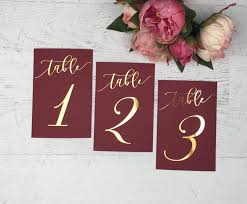 Burgundy Table Numbers Wedding Table Numbers Wine And Gold Table Numbers Go Gold Table Numbers Wedding Burgandy And Gold Wedding Gold Wedding Decorations