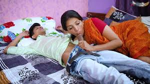 Stepmommy predominates & humps desi guy with enslaved in front of son-in-law