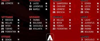 Consulta los partidos de hoy y dónde ver el fútbol por la tele. Milan Pennarossonera Il Calendario Del Milan Per Il Campionato Di Serie A 2019 2020 Milan Pennarossonera