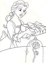 Xmasbellegift Jpg 560 771 Belle Coloring Pages Coloring Pages Disney Coloring Pages