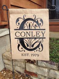 Personalized Burlap Yard Flag With Iron On Vinyl Burlap Flag Custom Garden Flags Yard Flags Diy