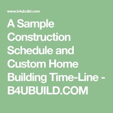 The bank will keep a schedule of inspections for each draw. A Sample Construction Schedule And Custom Home Building Time Line B4ubuild Com Building A House Custom Homes Building A House Checklist