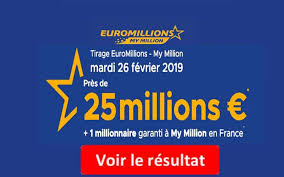 Résultat euromillion mardi 23 février 2021. Fdj Resultats Euromillions Et My Million Avec La Grille Des Gains 2019