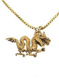 18 Carat Yellow Gold Detailed Chinese Dragon Pendant Necklace 20 1 4 034 20g Dragon Pendant Gold Details 18 Carat