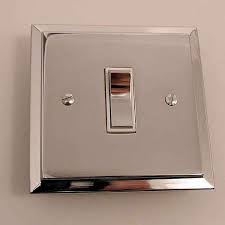 Modern Rocker Light Switch Chrome 1 Gang 2 Way Modern Rocker Light Switch Chrome