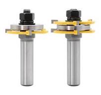 SYJY-SHOP 2 STÜCKE Zunge und Nut Set Router Bit Set, 12mm Schaft 1/2  Schaftgelenk Montieren Router Bits Zunge & Groove T-Slot Frässchneider für  Holz ...