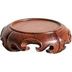 Amazon.com: GOLDY&WENDY Chinese Hollowed Carved Wood Grain Pedestal Trophy  Brass Statue Vase Rosewood Round Stand Base : Home & Kitchen