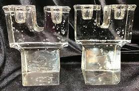 Get the best deals on vintage original glass candle holder. Dansk Candlesticks Mcm Scandinavian Art Glass Viking Castle Double Candle Set 2 Scandinavian Art Selling On Ebay Glass Art