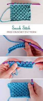 P slip 10 stitches to dpn, wrap the yarn from front to back 3 times around just below the dpn, draw the stitches together gently; Smock Stitch Crochet Pattern Design Peak Crochet Crochet Stitches Tutorial Crochet Instructions