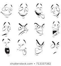 Black And White Face Drawing Cartoon Vector Illustration Set Collection Of Cartoon Face In Many Expressions Black Outline Isolated On White Simple Doo Cartoon Faces Doodle People Simple Cartoon