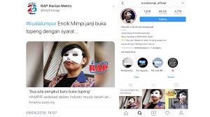 Maybe you would like to learn more about one of these? Awatni Buzz No Twitter Awatninews Hiburan Boleh Buka Topeng Tapi Letak Syarat 2 Juta Followers Di Instagram Untuk Dedah Identiti Sebenar Netizen Mahu Encik Mimpi Terus Pakai Topeng Ke Liang Lahad Https T Co Gixuhv4whf