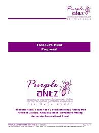Purple cs sdn bhd has been established since 2004 in residential & commercial janitorial cleaning services to cater the demand in the klang valley. Treasure Hunt Proposal Purple Antz Event V6 2 Leisure