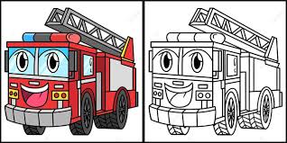 Dessin De Camion Pompier Avec Illustration Coloriage Véhicule Visage  Couleur Vecteur PNG , Dessin De Feu, Dessin De Rat, Dessin De Camion PNG et  vecteur pour téléchargement gratuit