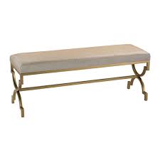 Anthem 48 tufted button entryway performance velvet bench, ivory by lexmod (1) sale. Gold Framed Small Bench Ottoman Cream Faux Shearling