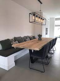 Inspiratie Eettafels I Inspiration Zwaartafelen Diningroom Dinnertable Table Wood Steel Beautiful Dining Rooms Dining Table With Bench Dining Room Decor