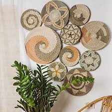 Rice paper circle diptych shadow box wall art world market. Flower Rattan Wall Decor