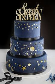 Black And Gold Cake Design For Debut Celestial Sweet Sixteen Cake Sweet 16 Birthday Cake Sweet Sixteen Cakes 16 Birthday Cake