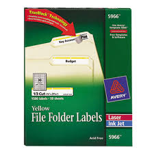 Maybe you would like to learn more about one of these? Avery 5966 Trueblock 2 3 X 3 7 16 Yellow File Folder Labels 1500 Box