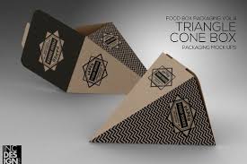 Download Triangle Cone Box Mockup Box Mockup Free Packaging Mockup Food Box Packaging
