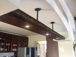A Beam Chandelier With Recessed Lights Underneath And On Top Beam In Photo Is 4 X 12 X 96 With 5 Recessed Li Ceiling Beams Recessed Lighting Basement Decor
