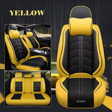 Black And Yellow Mustang Seat Covers Universal 5 Seats Car Seat Cover Cushions Pu Leather Front Rear Seat Covers Full Set With Headrest Walmart Com In 2020 Car Seats Seat Covers Carseat Cover