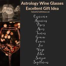 The bowl, stem, and foot. Funky Astrology Wine Glasses