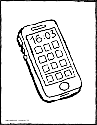 Office phone coloring page from home electronics category. Mobile Phone Kiddicolour