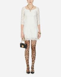 This dress is in tricot! Abito Corto In Pizzo Abbigliamento Donna Dolce Gabbana