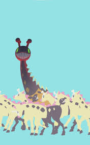 futena goze, farigiraf, girafarig, creatures (company), game freak,  nintendo, pokemon, commentary, highres, black eyes, bright pupils, from  side, gen 2 pokemon, glowing, glowing eyes, green background, green eyes,  no humans, pokemon (creature), simple ...