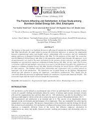 In this role, one would manage employees and employers to make sure they follow health and safety laws. Pdf The Factors Affecting Job Satisfaction A Case Study Among Bumitech Global Energy Sdn Bhd Employees
