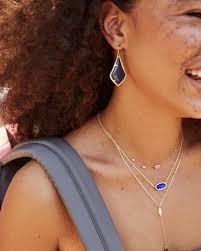 Alex Gold Drop Earrings In Cobalt Cat S Eye Kendra Scott