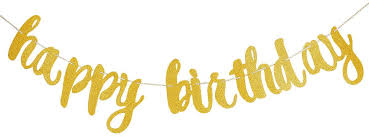 All about the gold floral banner: Amazon Com Gold Glitter Happy Birthday Alphabet Banner For Birthday Party Decorations Supplies Toys Games