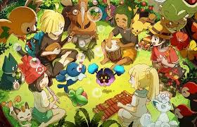 Gladio Tili Soleil Lilie Et Lune Jouant Avec Les Pokemon Pokemon Pokemon Moon Pokemon Sun
