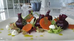 Baby Beets Pickled Carrots Pommery Mustard Creme Fraiche Bergamot And Lemon Olive Oil Dressing Pickled Carrots Chefs Plate Olive Oil Dressing