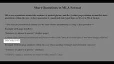 Citing short quotations in MLA format - YouTube