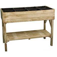 L'achat de ce carré potager s'accompagne d'un géotextile (tissu synthétique) pour les rebords et le fond, ainsi que de tasseaux de séparations. Potager Sur Pieds En Bois Traite 1 Bac 120x60cm