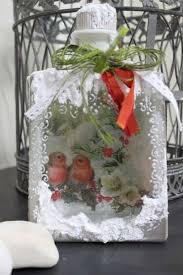 Glass Bottle With Decoupage Memories Wine Bottle Crafts Christmas Diy Bottle Crafts Glass Bottle Crafts