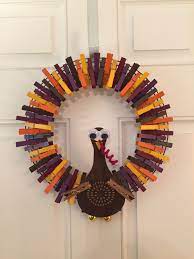 Thanksgiving Turkey Wreath Clothes Pin Wreath Clothespin Art Thanksgiving Crafts Decorations
