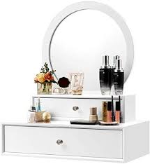 Buy Charmaid 2 In 1 Vanity Mirror 2 Removable Drawers Vanity Mirror Wall Mount Placed The Desk Round Makeup Mirror Diy Bedroom Bathroom Vanity Over Sink In 2020 Wall Mounted Vanity Makeup Mirror
