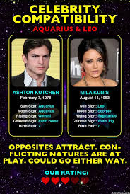 Ashton Kutcher Aquarius Mila Kunis Leo