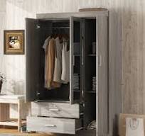 YOOCOZZ Modern 3-Door Freestanding Wardrobe with Lockable ...