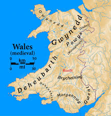 Wales, united kingdom harita üzerinde, konum galler, koordinatlar. Map Of Medieval Wales Showing Gwynedd And Powys Cografya Tarih Kultur