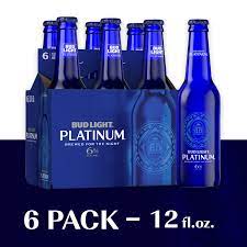 Bud Light Platinum Beer 6 Pack Beer 12 Fl Oz Bottles Walmart Com