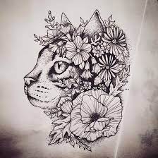 Maybe you would like to learn more about one of these? Nice Floral Cat Tattoo Design Cat Tattoo Designs Cat Tattoo Tattoos