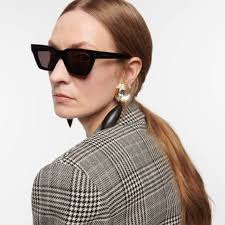 NEW Saint Laurent SL633 CALISTA 001 Black Cat Eye Women Sunglasses