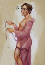 Rule 34 Dev - 1boy glasses jerma jerma985 male pinup robe silk solo_male  stockings|7349666144